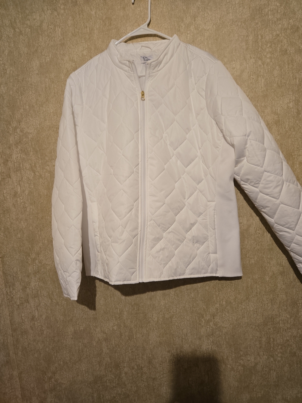 Kim Rogers White Quilted Zip Jacket